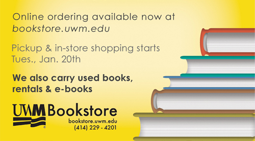 ad for UWM Bookstore